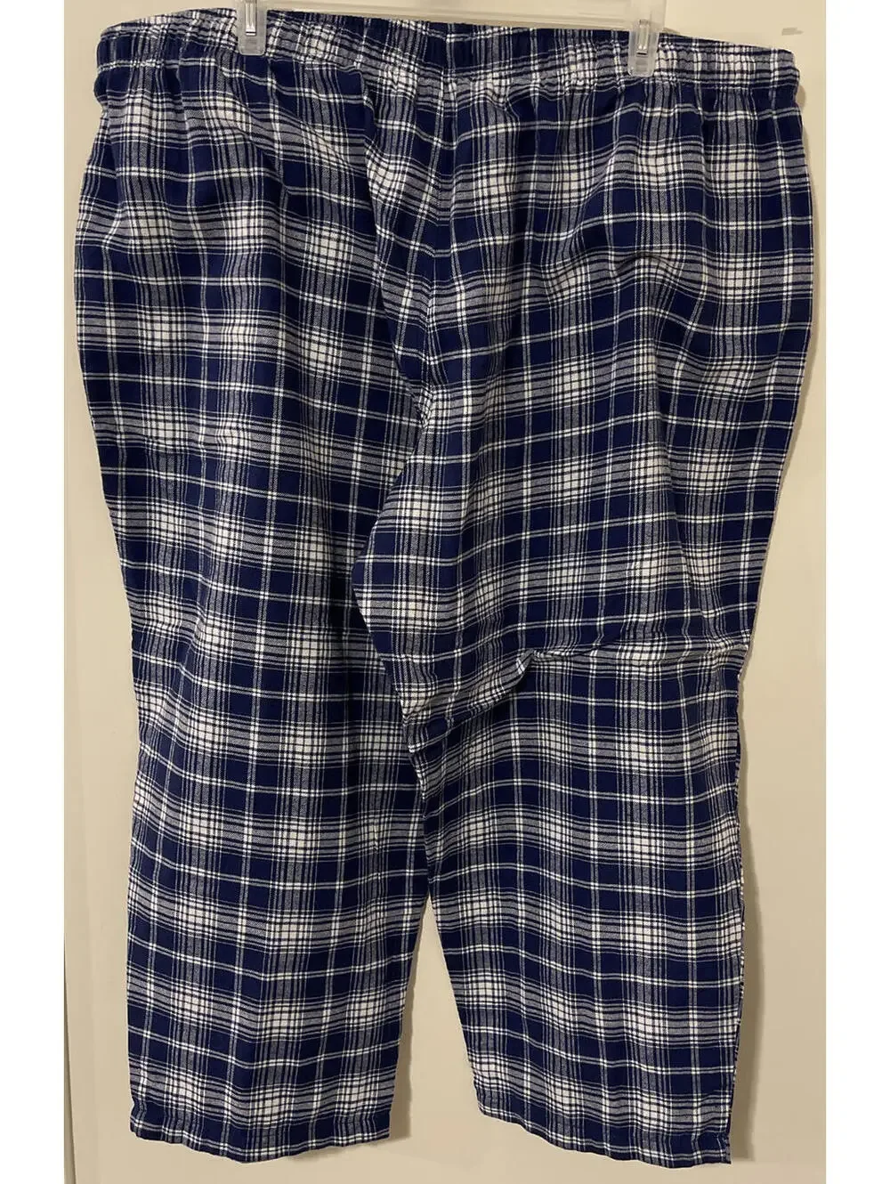 Sonoma Mens 4xb Blue Plaid Cotton Flannel Sleep Pants w/Pockets NWT! A4513